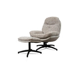 The Haven Set Cotton Chair with Ottoman - Dining Chair - Furniselan-Brown
