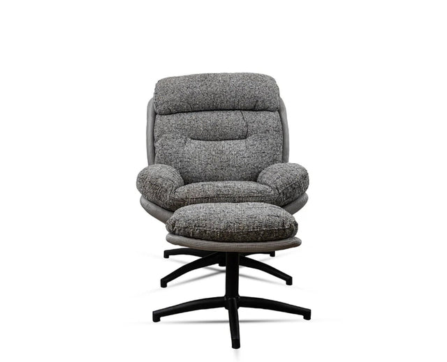 The Haven Set Cotton Chair with Ottoman - Dining Chair - Furniselan  - Grey