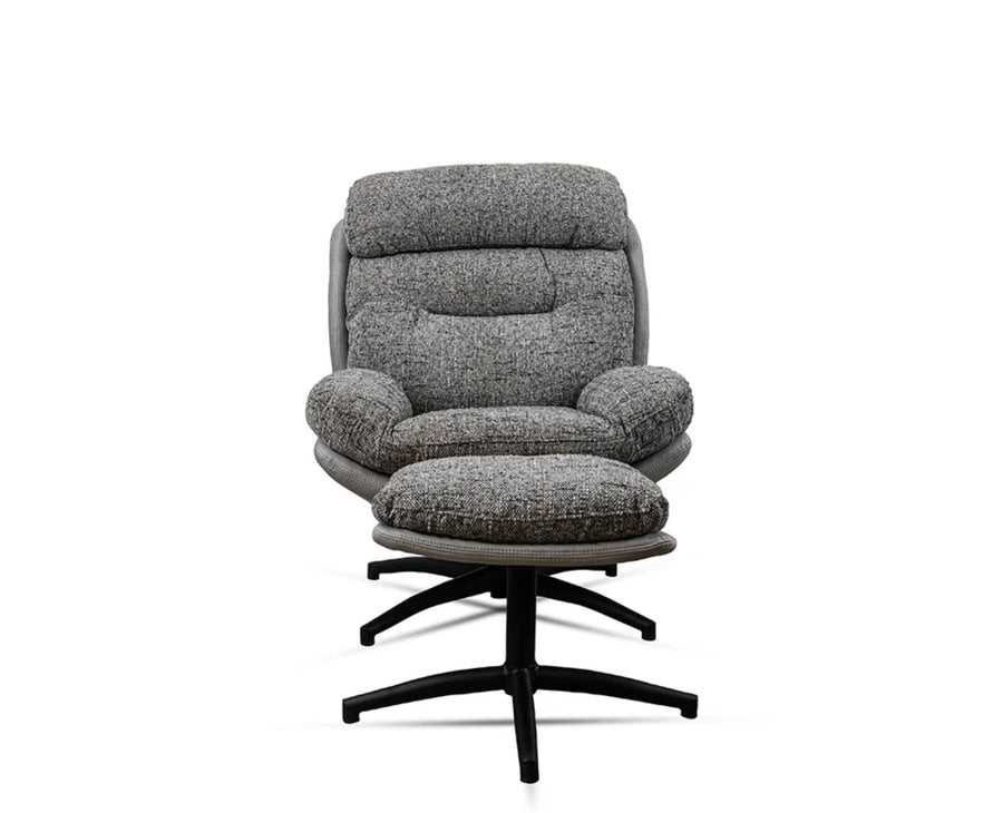 The Haven Set Cotton Chair with Ottoman - Dining Chair - Furniselan  - Grey