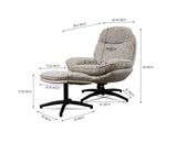 The Haven Set Cotton Chair with Ottoman - Dining Chair - Furniselan-Brown