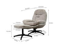 The Haven Set Cotton Chair with Ottoman - Dining Chair - Furniselan-Brown