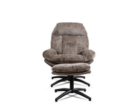 The Haven Set Cotton Chair with Ottoman - Dining Chair - Furniselan-Rose-brown