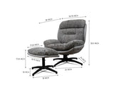 The Haven Set Cotton Chair with Ottoman - Dining Chair - Furniselan  - Grey