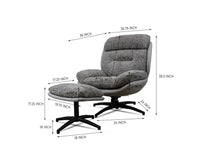 The Haven Set Cotton Chair with Ottoman - Dining Chair - Furniselan  - Grey