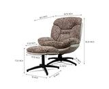 The Haven Set Cotton Chair with Ottoman - Dining Chair - Furniselan - White