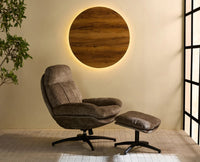 The Haven Set Cotton Chair with Ottoman - Dining Chair - Furniselan-Rose-brown