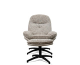 The Haven Set Cotton Chair with Ottoman - Dining Chair - Furniselan-Brown