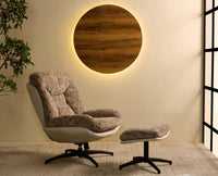 The Haven Set Cotton Chair with Ottoman - Dining Chair - Furniselan - White
