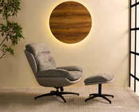The Haven Set Cotton Chair with Ottoman - Dining Chair - Furniselan  - Grey