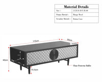 The Regal Solid Wood Rattan Coffee Table Furniselan Brown Finish