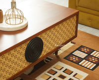 The Regal Solid Wood Rattan Coffee Table Furniselan Brown Finish