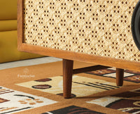 The Regal Solid Wood Rattan Coffee Table Furniselan Brown Finish