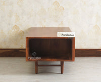 The Regal Solid Wood Rattan Coffee Table Furniselan Brown Finish