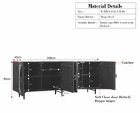 The Regal Solid Wood Rattan Large Sideboard Cabinet Four Doors Furniselan Black Finish