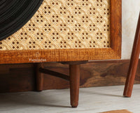 The Regal Solid Wood Rattan Large Sideboard Cabinet Four Doors Furniselan Brown Finish