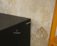 The Regal Solid Wood Rattan Large Sideboard Cabinet Four Doors Furniselan Black Finish