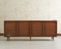 The Regal Solid Wood Rattan Large Sideboard Cabinet Four Doors Furniselan Brown Finish
