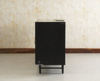 The Regal Solid Wood Rattan Large Sideboard Cabinet Four Doors Furniselan Black Finish