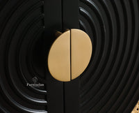 The Regal Solid Wood Rattan Sideboard Cabinet Two Doors Furniselan Black Finish