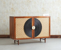 The Regal Solid Wood Rattan Sideboard Cabinet Two Doors Furniselan