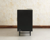 The Regal Solid Wood Rattan Sideboard Cabinet Two Doors Furniselan Black Finish