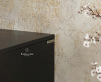 The Regal Solid Wood Rattan Sideboard Cabinet Two Doors Furniselan Black Finish