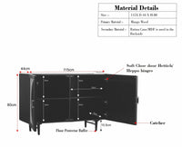 The Regal Solid Wood Rattan Sideboard Cabinet Two Doors Furniselan