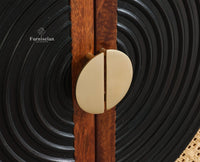 The Regal Solid Wood Rattan Sideboard Cabinet Two Doors Furniselan Brown Finish