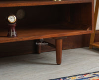 The Regal Solid Wood Rattan Two Door TV Cabinet Unit Furniselan Brown Finish