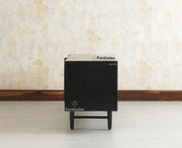 The Regal Solid Wood Rattan Two Door TV Cabinet Unit Furniselan Black Finish