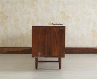 The Regal Solid Wood Rattan Two Door TV Cabinet Unit Furniselan Brown Finish