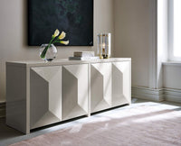 Tirana Solid Wood four Door Sideboard Furniselan - Milky-White