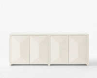 Tirana Solid Wood four Door Sideboard Furniselan - Milky-White