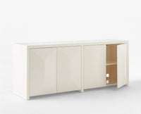 Tirana Solid Wood four Door Sideboard Furniselan - Milky-White