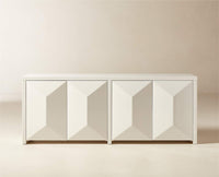 Tirana Solid Wood four Door Sideboard Furniselan - Milky-White