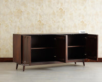 Tirupati Solid Wood Sideboard Cabinet Four Door Furniselan Grey Finish