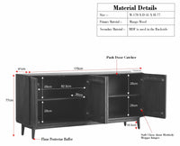Tirupati Solid Wood Sideboard Cabinet Four Door Furniselan Brown Finish