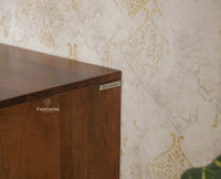 Tirupati Solid Wood Sideboard Cabinet Four Door Furniselan Teak Finish