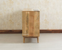 Tirupati Solid Wood Sideboard Cabinet Four Door Furniselan Natural Finish