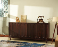Tirupati Solid Wood Sideboard Cabinet Four Door Furniselan Grey Finish