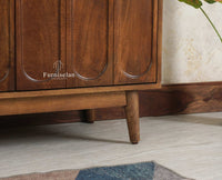 Tirupati Solid Wood Sideboard Cabinet Four Door Furniselan Teak Finish