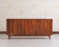 Tirupati Solid Wood Sideboard Cabinet Four Door Furniselan Brown Finish