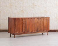 Tirupati Solid Wood Sideboard Cabinet Four Door Furniselan Brown Finish