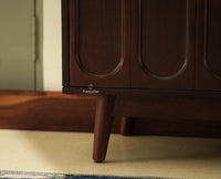 Tirupati Solid Wood Sideboard Cabinet Four Door Furniselan Grey Finish