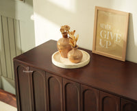Tirupati Solid Wood Sideboard Cabinet Four Door Furniselan Grey Finish