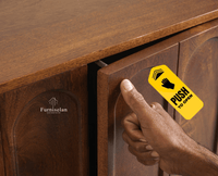 Tirupati Solid Wood Sideboard Cabinet Four Door Furniselan Teak Finish