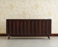 Tirupati Solid Wood Sideboard Cabinet Four Door Furniselan Grey Finish