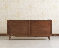 Tirupati Solid Wood Sideboard Cabinet Four Door Furniselan Teak Finish