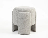 Tulsa Cotton Pouffe Stool Furniselan Cream White
