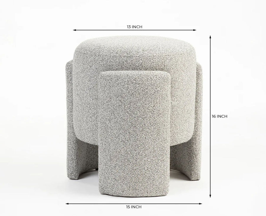 Tulsa Cotton Pouffe Stool Furniselan Cream White